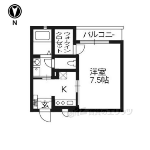 ラメール五条(1K/2階)の間取り写真