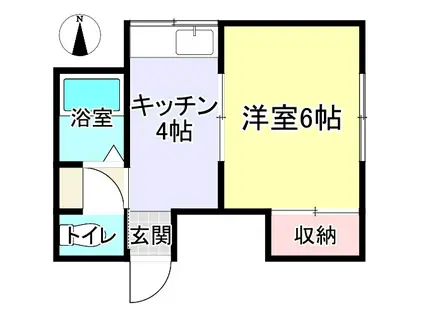 コーポ鈴木(1K/2階)の間取り写真