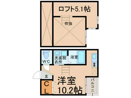 HAUSE(1K/2階)の間取り写真