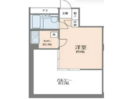 パレス池田山(1K/3階)の間取り写真