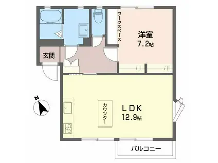 メゾンフレール(1LDK/1階)の間取り写真