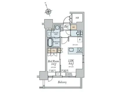 ALIVIS十条(1LDK/4階)の間取り写真