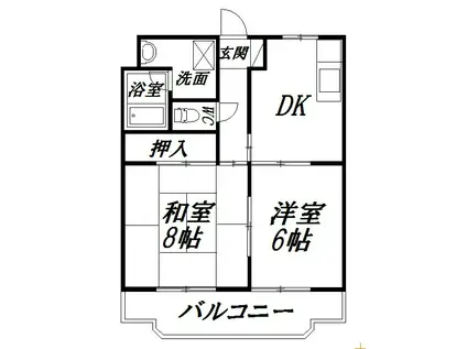 マンションカズ(2DK/1階)の間取り写真
