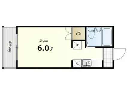 ルベール東小金井アネックス(ワンルーム/2階)の間取り写真