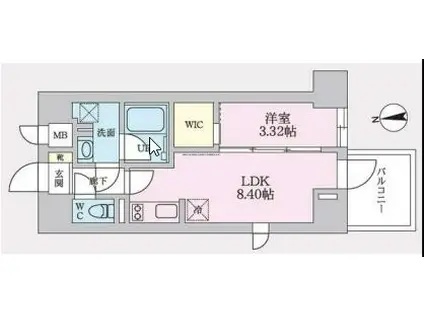 タスキプライムテラス後楽園(1LDK/7階)の間取り写真