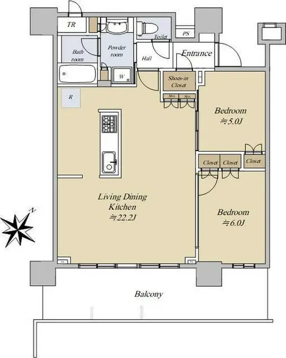 Brillia有明City Tower 22階階 間取り