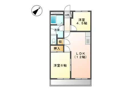 グレースタウンI(2LDK/3階)の間取り写真