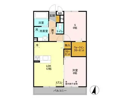 エクセル弐番館(1SLDK/2階)の間取り写真