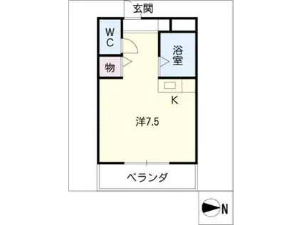 シャトレーヌKITAJIMA(ワンルーム/3階)の間取り写真