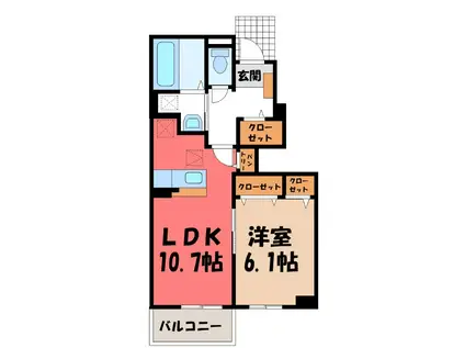 フルール・ド・リス II(1LDK/1階)の間取り写真