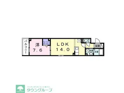 CREVANCE亀戸(1LDK/3階)の間取り写真