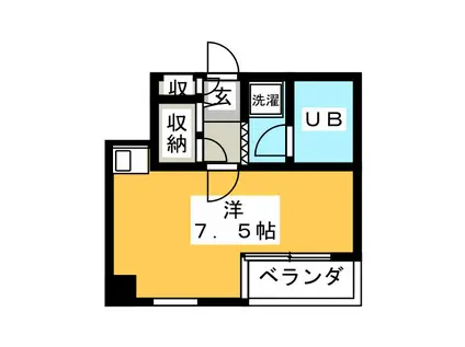 山本ビル(ワンルーム/3階)の間取り写真