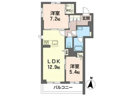 リラフォート飯塚(2LDK/3階)の間取り写真