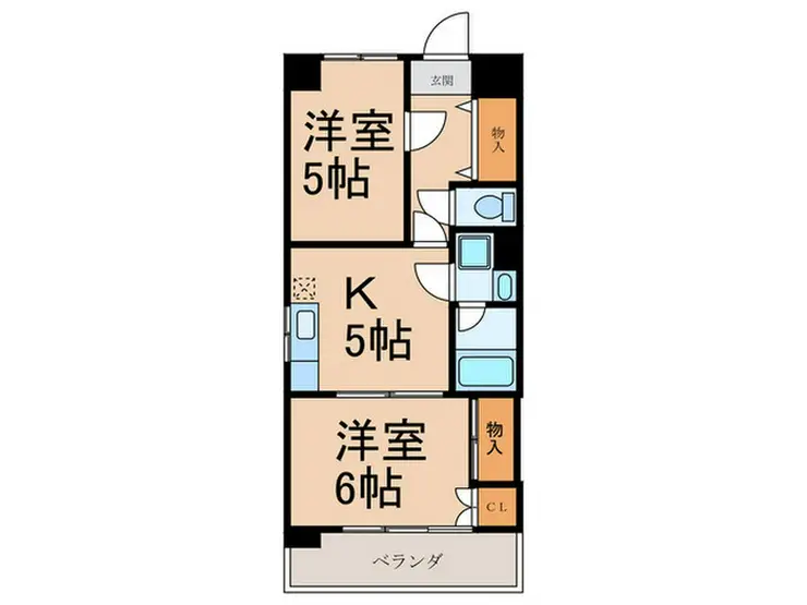小豆沢ハイツ 6階階 間取り