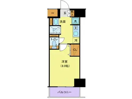 STADT LEBEN(1K/4階)の間取り写真