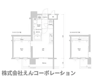 エンクレスト博多PARKSIDE(1LDK/10階)の間取り写真