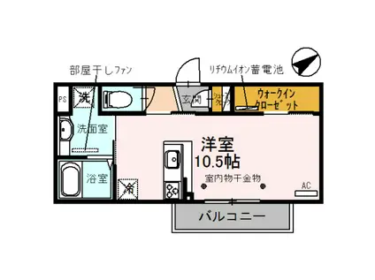 グランヴィル(ワンルーム/3階)の間取り写真