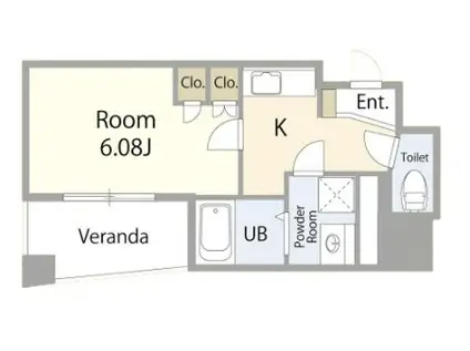 FIORE KP 茅ケ崎(1K/2階)の間取り写真