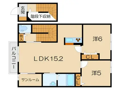 ナウイン576(2LDK/2階)の間取り写真