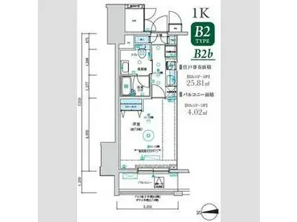 マキシヴ八王子トレ(1K/11階)の間取り写真