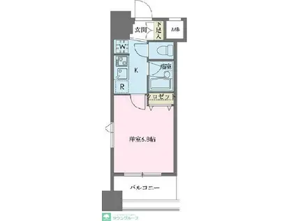 ドゥーエ新川(1K/13階)の間取り写真