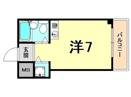 パインハイツ(ワンルーム/2階)の間取り写真