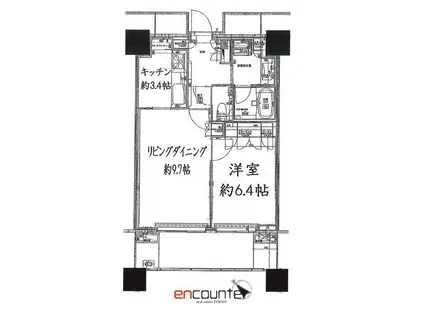 OWL TOWER(1LDK/23階)の間取り写真