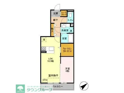 カサ・デ・トレス(1LDK/2階)の間取り写真