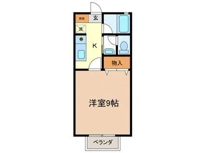 ディンプル島田(1K/2階)の間取り写真