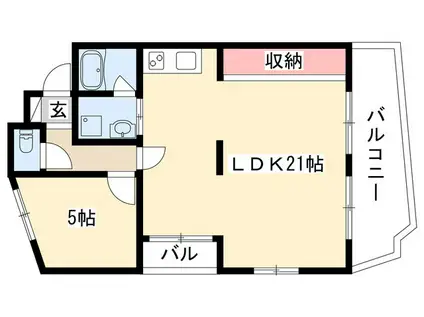 鉄村マンション(1LDK/2階)の間取り写真
