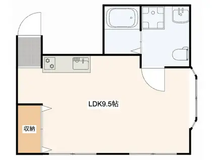 リノーバ山野井(ワンルーム/3階)の間取り写真
