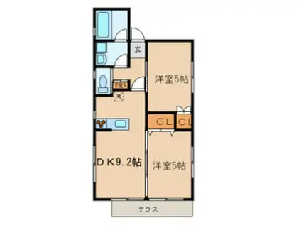 E CARINA エ カリーナ(2DK/1階)の間取り写真