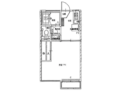 MT.COLLEGE II(1K/2階)の間取り写真