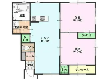 フューチャー(2LDK/1階)の間取り写真