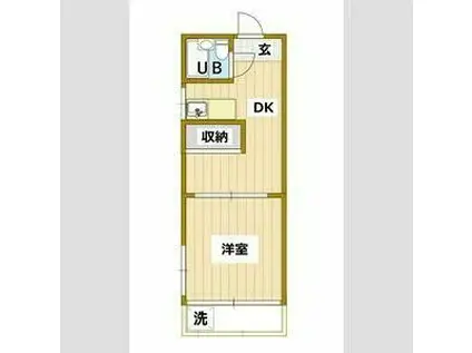 常盤ハイツ(1DK/1階)の間取り写真