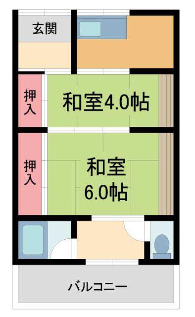野口文化(2SK/2階)の間取り写真