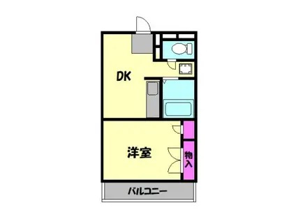 南海本線 泉大津駅 徒歩9分 2階建 築28年(1DK/2階)の間取り写真