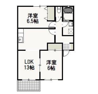 ＪＲ山陽本線 岡山駅 バス乗車時間：23分 最寄りバス停で下車 徒歩8分 2階建 築29年(2LDK/2階)の間取り写真