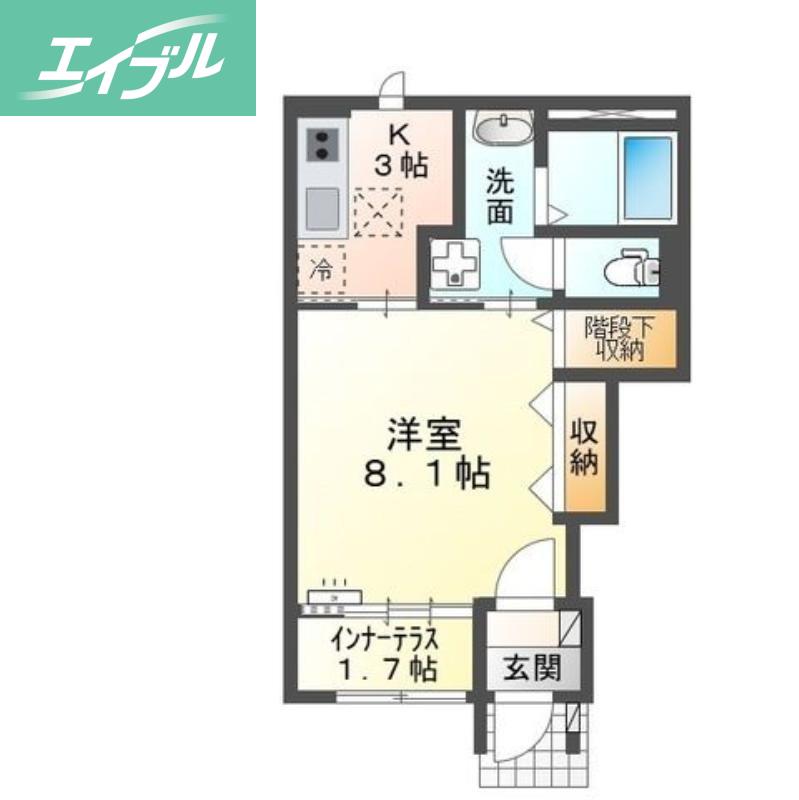 シャンブッシュ(1K/1階)の間取り写真