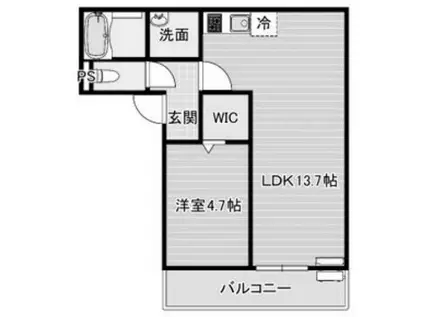 ジーメゾン明石魚住ケルズ(1LDK/1階)の間取り写真