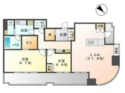 千種タワーヒルズ(2LDK/21階)の間取り写真