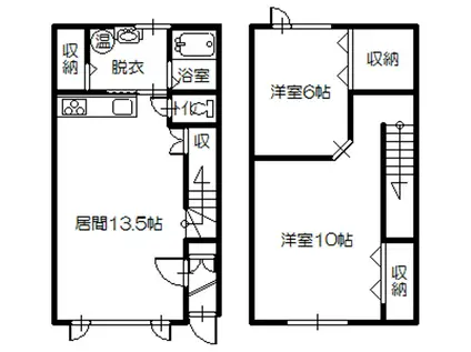 ショコラ館II(2LDK/1階)の間取り写真