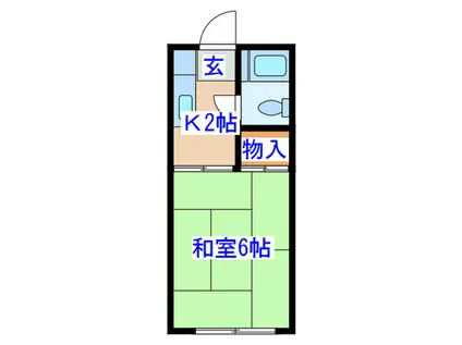 アンジュ花京院(1K/1階)の間取り写真