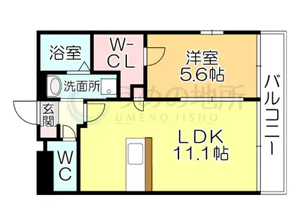 ソフィア21合川(1LDK/2階)の間取り写真