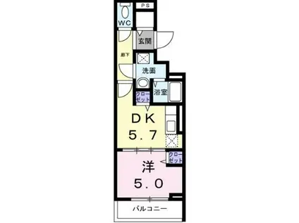 VENT FORET(1DK/1階)の間取り写真