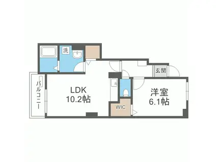 アーバンライフ潤南B(1LDK/1階)の間取り写真