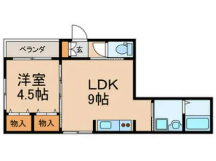 ステラート市川新田(1LDK/1階)の間取り写真