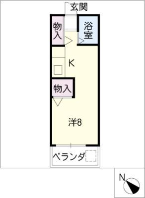 ウェザーフィールド(ワンルーム/3階)の間取り写真