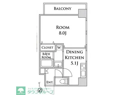 メゾンポメル小川(1DK/7階)の間取り写真
