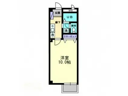 カレッジハイツ山地(1K/1階)の間取り写真